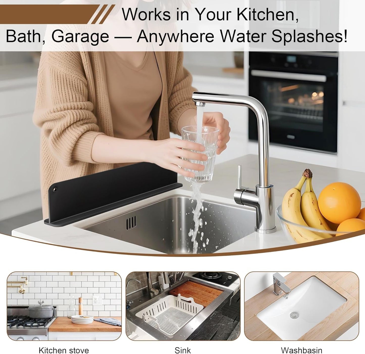 2 PCS ECOMNEST'S STAY-DRY FAUCET MAT