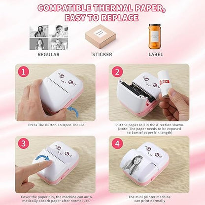 ECOMNEST'S Handheld printer for for Journals, Memos, Photos, Receipts, Projects, Birthday Gifts, Girls, Boys, Kids