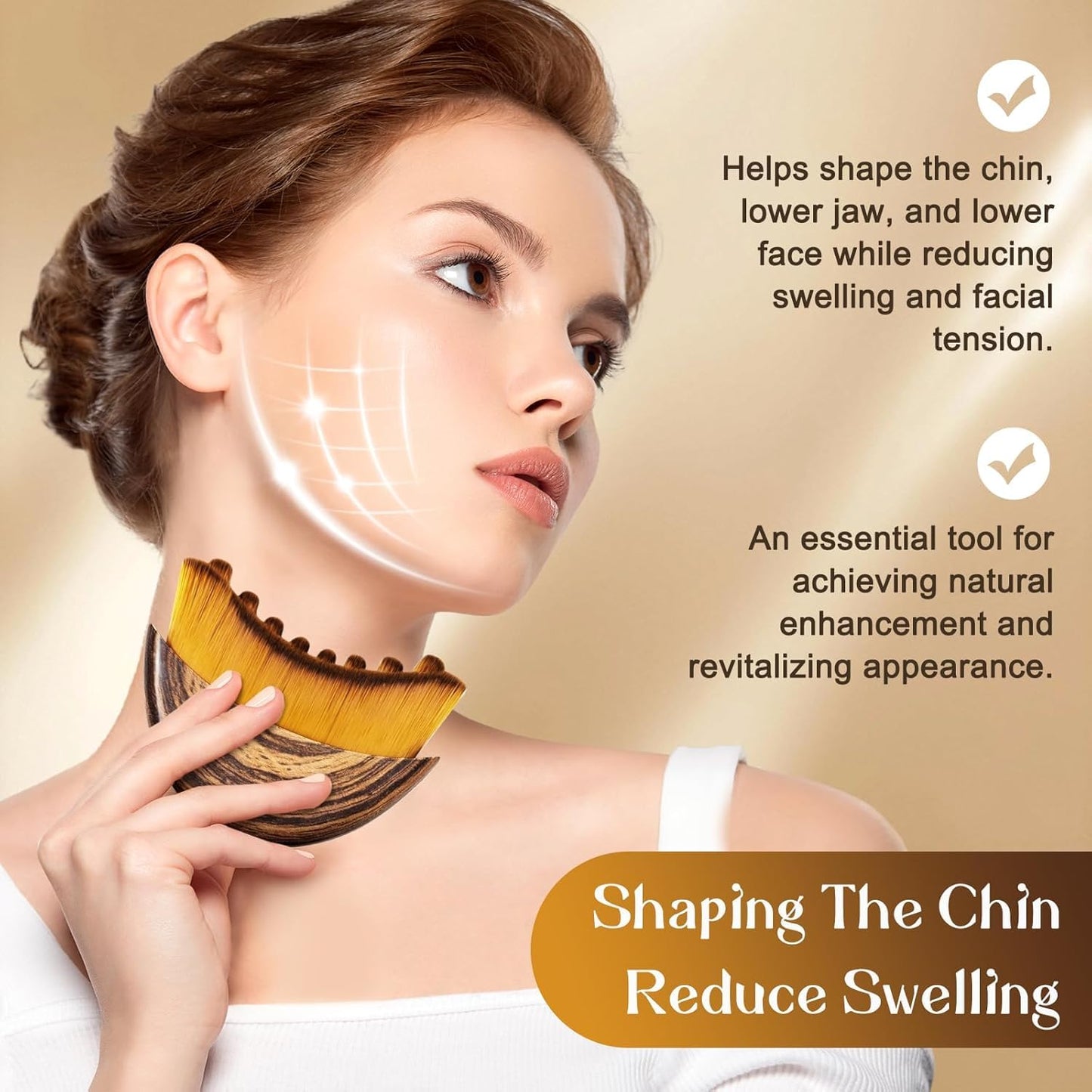 New Contour Face Brush, Dry Brushing Face Brush, GOAL ZONE Drainage Massager for Face & Neck