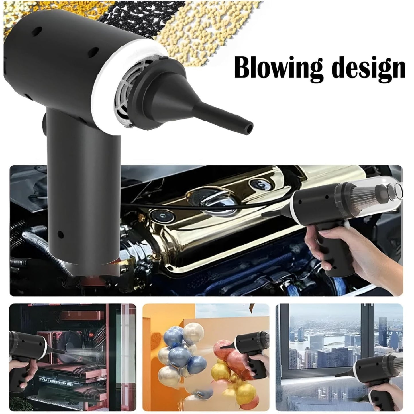 ECOMNEST 'S Powerful 3-in-1 Vacuum Cleaner for Car & Home – Compact, Cordless, Wet & Dry, Blower Function
