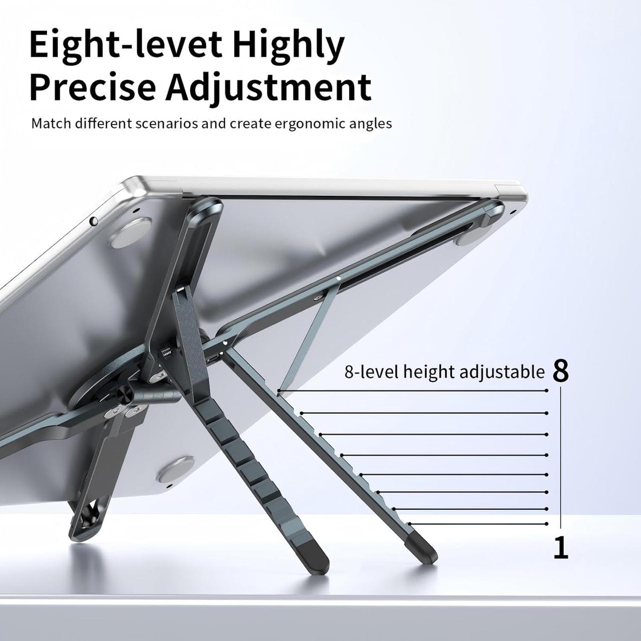 Magnetic 3-in-1 Portable Aluminum Alloy Adjustable Phone, Laptop, Tablet Stand