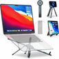Magnetic 3-in-1 Portable Aluminum Alloy Adjustable Phone, Laptop, Tablet Stand
