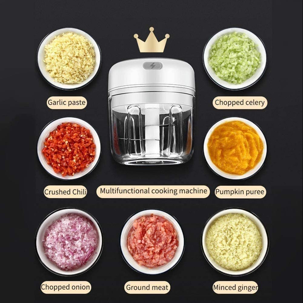 ECOMNEST's Mini Electric Chopper Effortless One-Touch Operation & 250ml Capacity Electric Vegetable & Fruit Chopper  (1 Pack of Chopper)