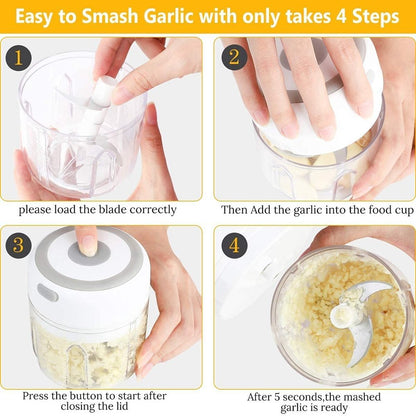 ECOMNEST's Mini Electric Chopper Effortless One-Touch Operation & 250ml Capacity Electric Vegetable & Fruit Chopper  (1 Pack of Chopper)