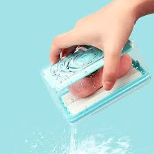 2-in-1 Portable Soap Dish & Soap Dispenser with Roller and Drain Holes